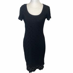 Ronni Nicole Eyelet Black Dress Size 6 